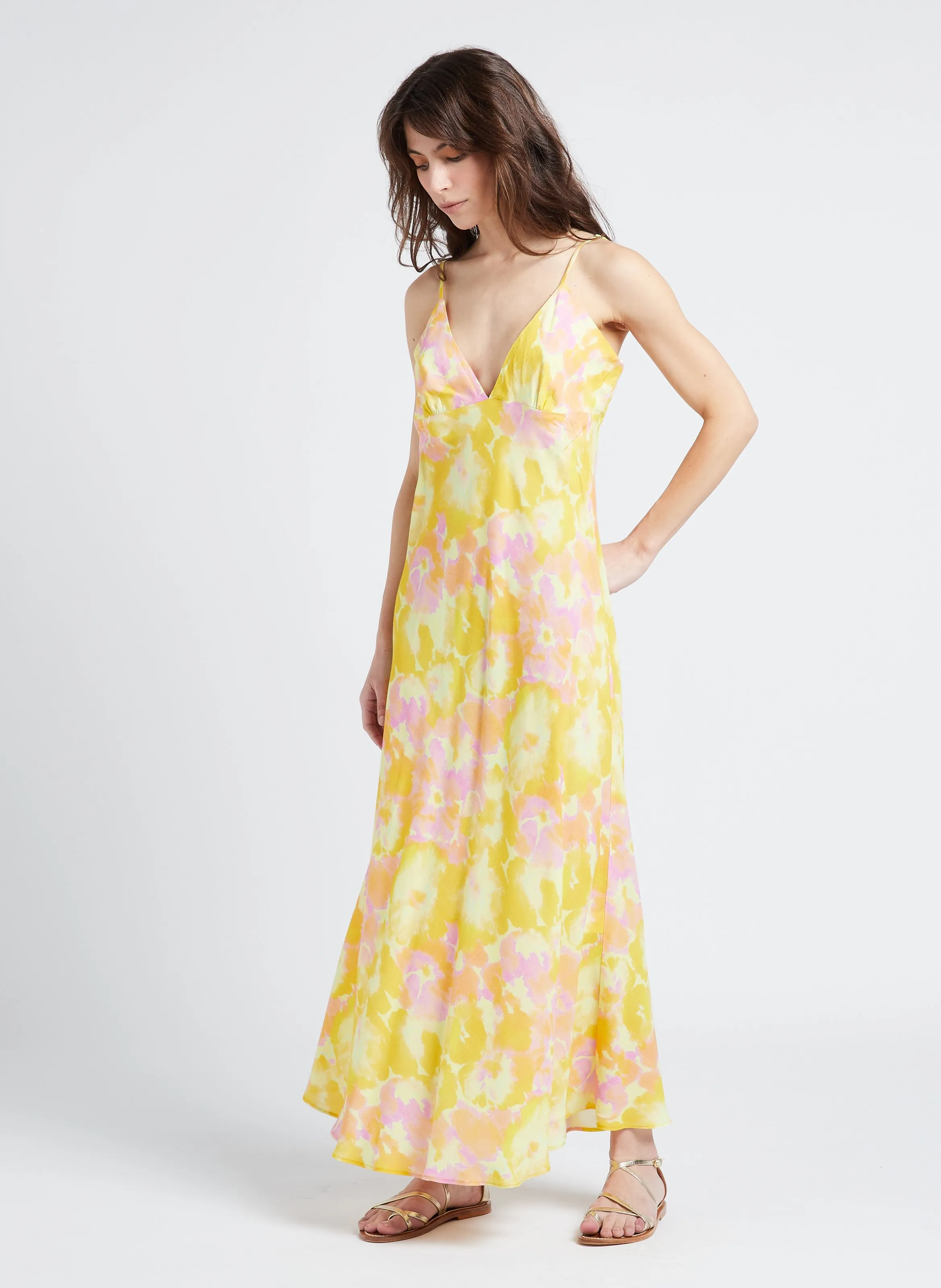 THE NEW SOCIETY ACTON  VESTIDO LARGO ESTAMPADO EN MULTICOLOR