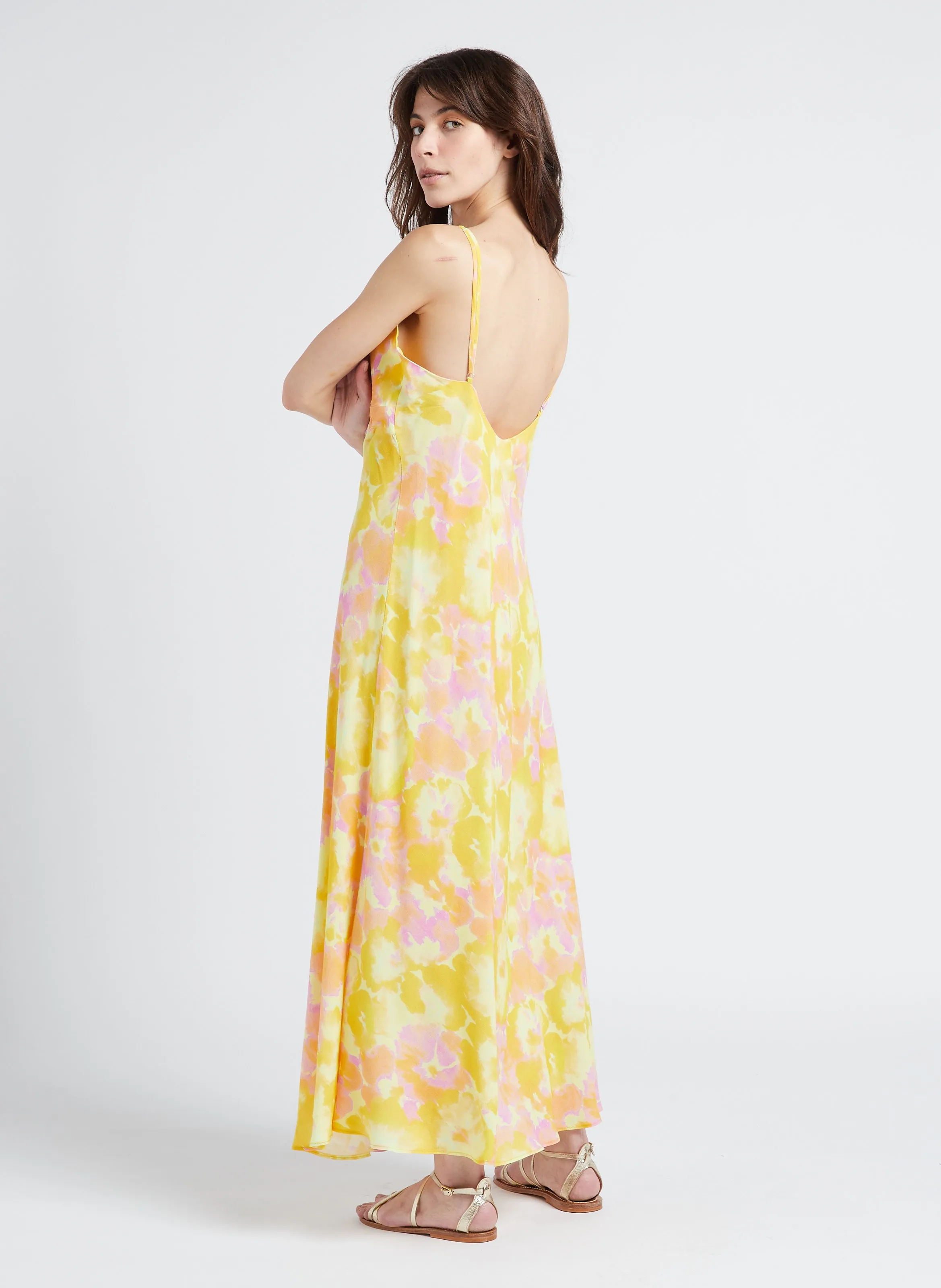 THE NEW SOCIETY ACTON  VESTIDO LARGO ESTAMPADO EN MULTICOLOR