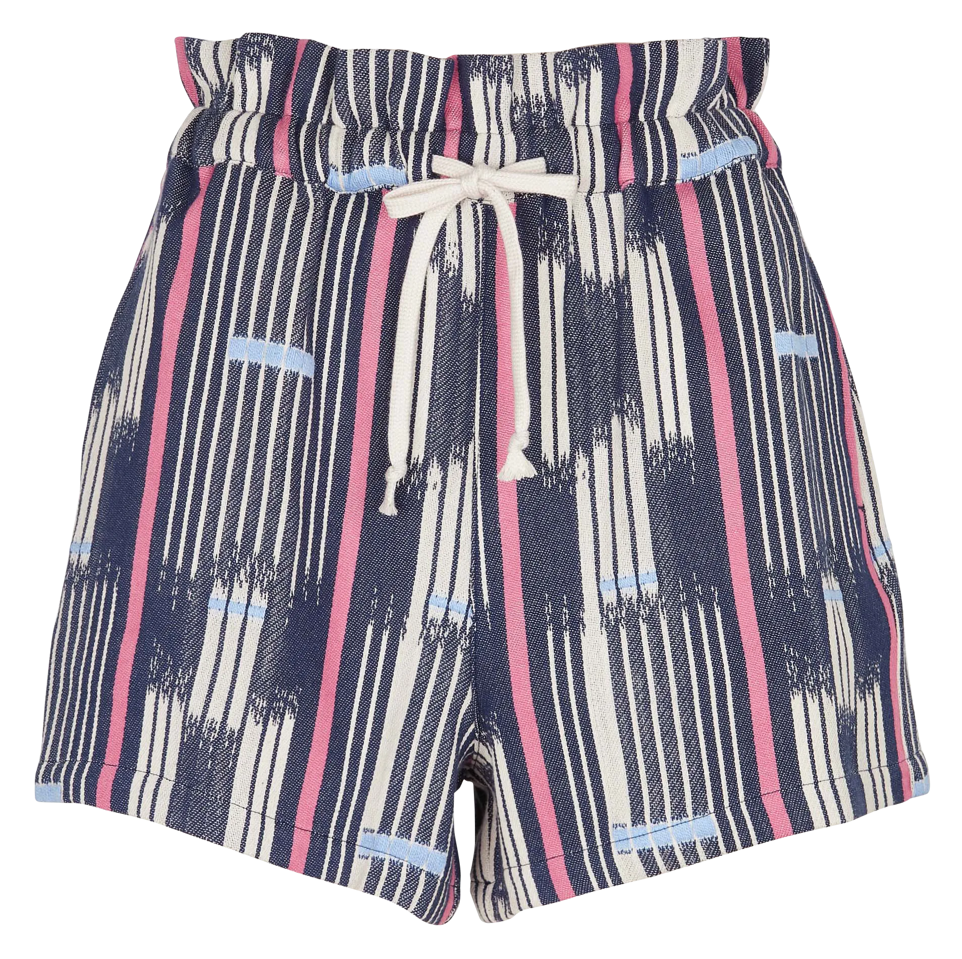 THE NEW SOCIETY ECHO  SHORT RECTO DE JACQUARD DE RAYAS Y ALGODóN ORGáNICO CON TALLE ALTO EN MULTICOLOR
