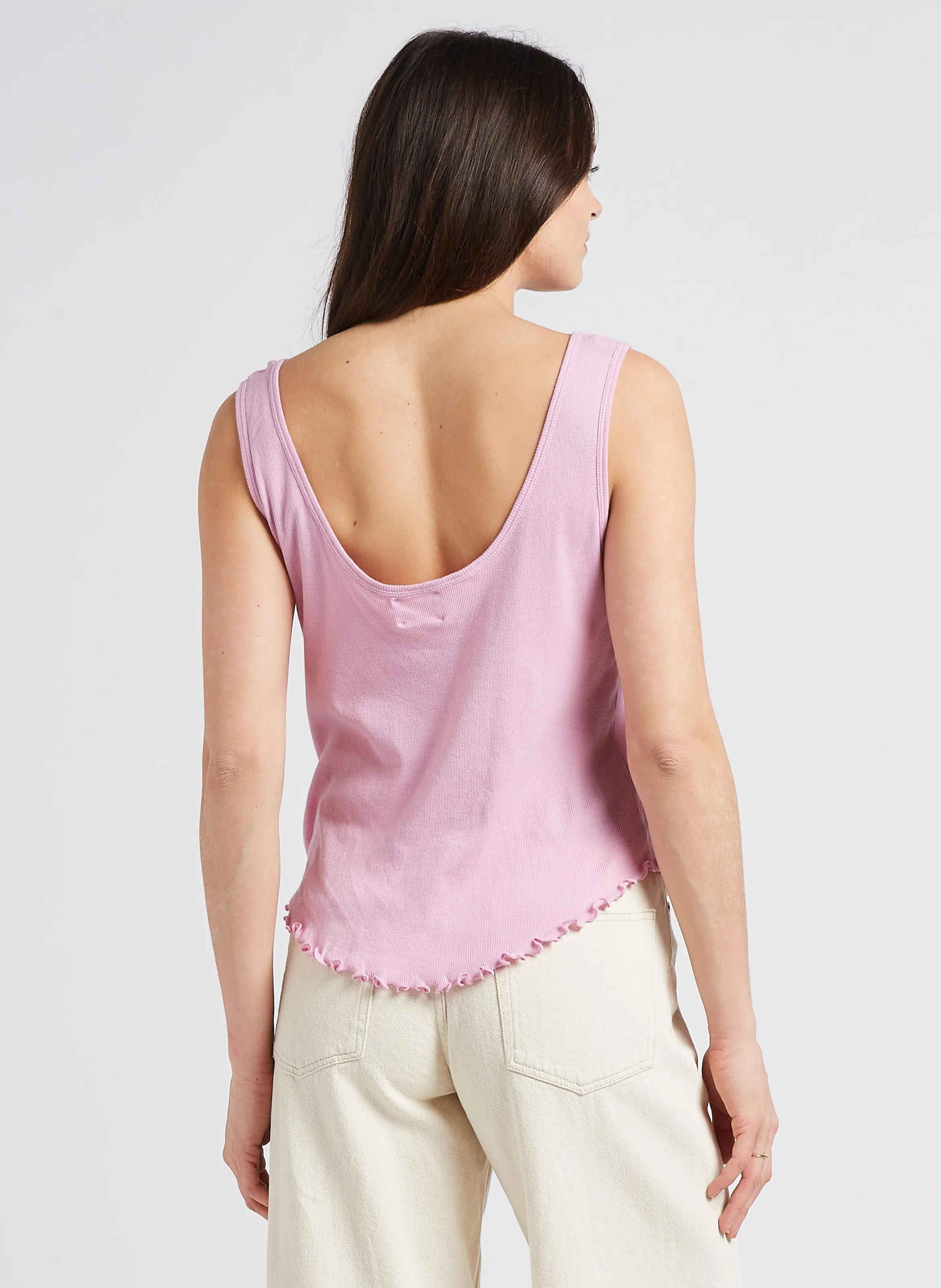 THE NEW SOCIETY LA JOLLA  CAMISETA DE TIRANTES DE ALGODóN CON CUELLO REDONDO EN VIOLETA
