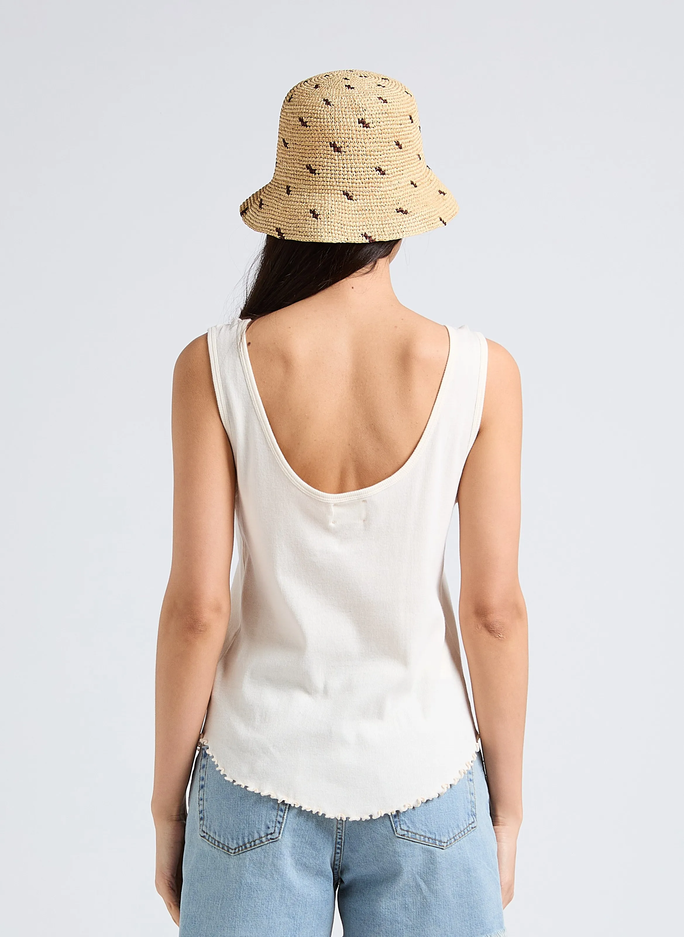 THE NEW SOCIETY LA JOLLA  CAMISETA DE TIRANTES RECTA DE ALGODóN EN BLANCO