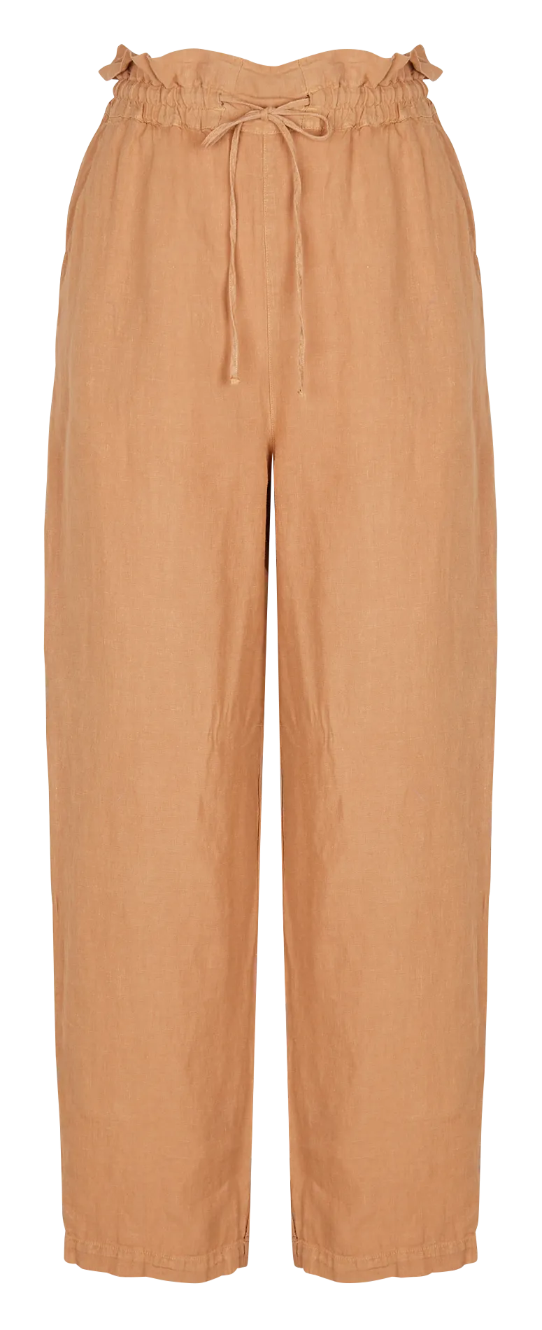 THE NEW SOCIETY LONG BEACH  PANTALóN TAPERED DE LINO EN MARRON