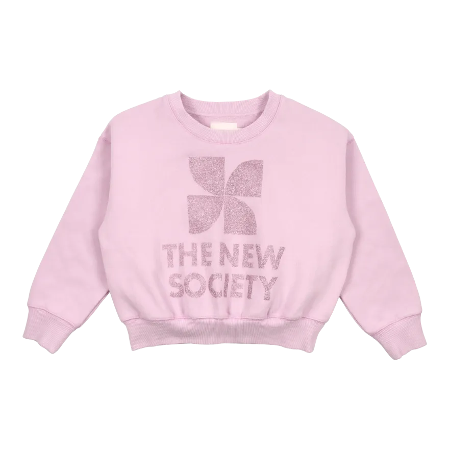THE NEW SOCIETY ONTARIO  SUDADERA SERIGRAFIADA DE ALGODóN CON CUELLO REDONDO EN VIOLETA
