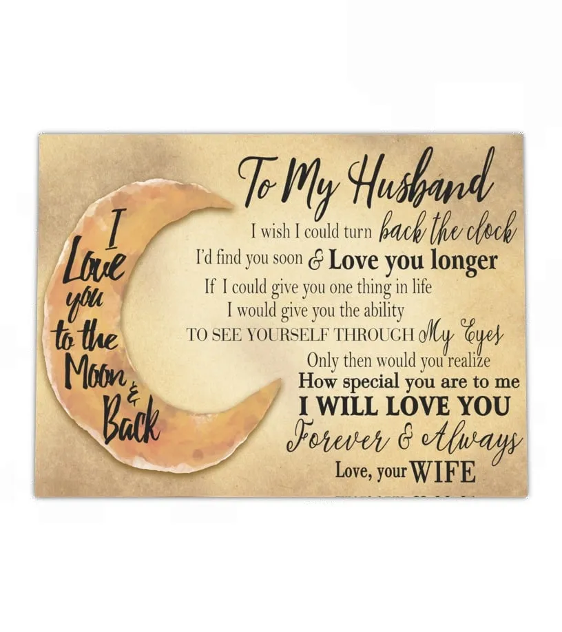 To My Husband I Love You Canvas Lienzo 41 x 30 cm