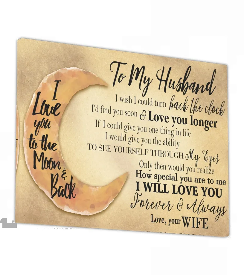 To My Husband I Love You Canvas Lienzo 41 x 30 cm