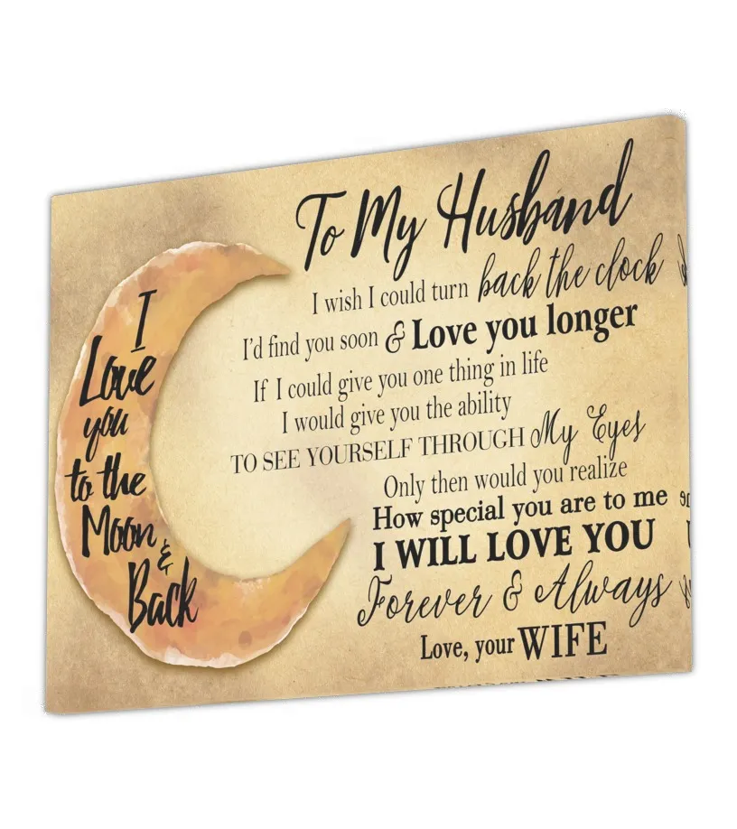 To My Husband I Love You Canvas Lienzo 41 x 30 cm