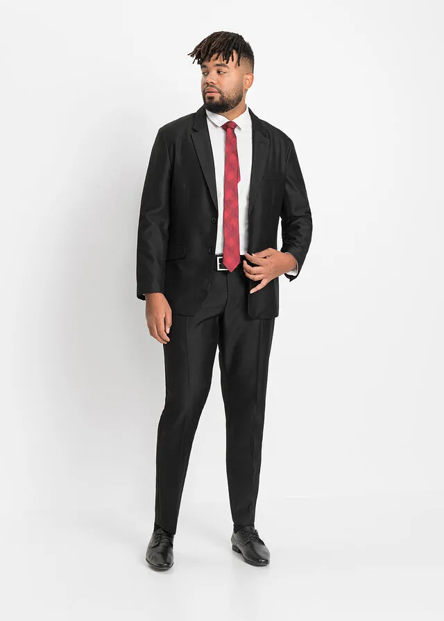 Traje (conjunto de 3 piezas): chaqueta, pantalón, corbata Negro