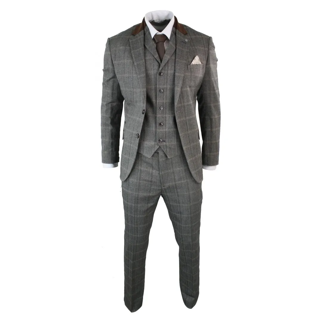 TRAJE TWEED DE 3 PIEZAS COLOR BEIGEMARRóN PARA HOMBRE IDEAL PARA OCASIONES FORMALES
