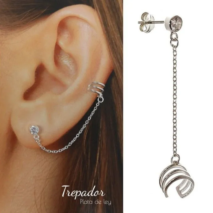 Trepador Plata cadena chatón