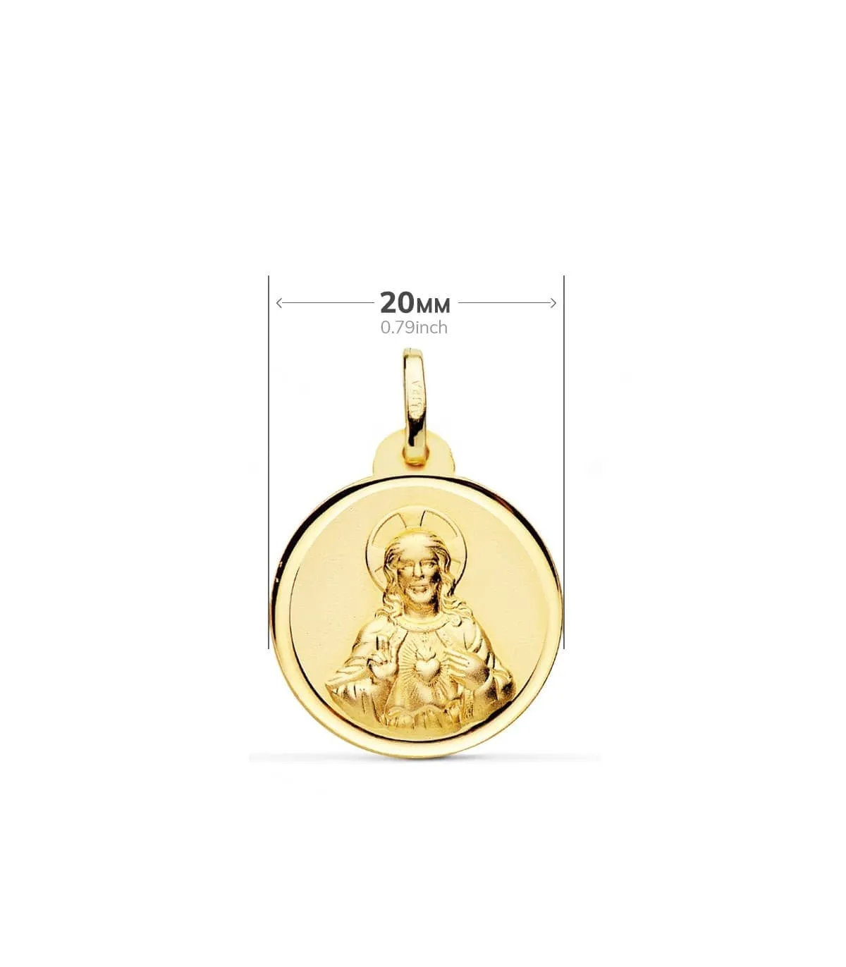 V. Carmen y C. Jesús Oro 18K Escapulario Bisel 20mm