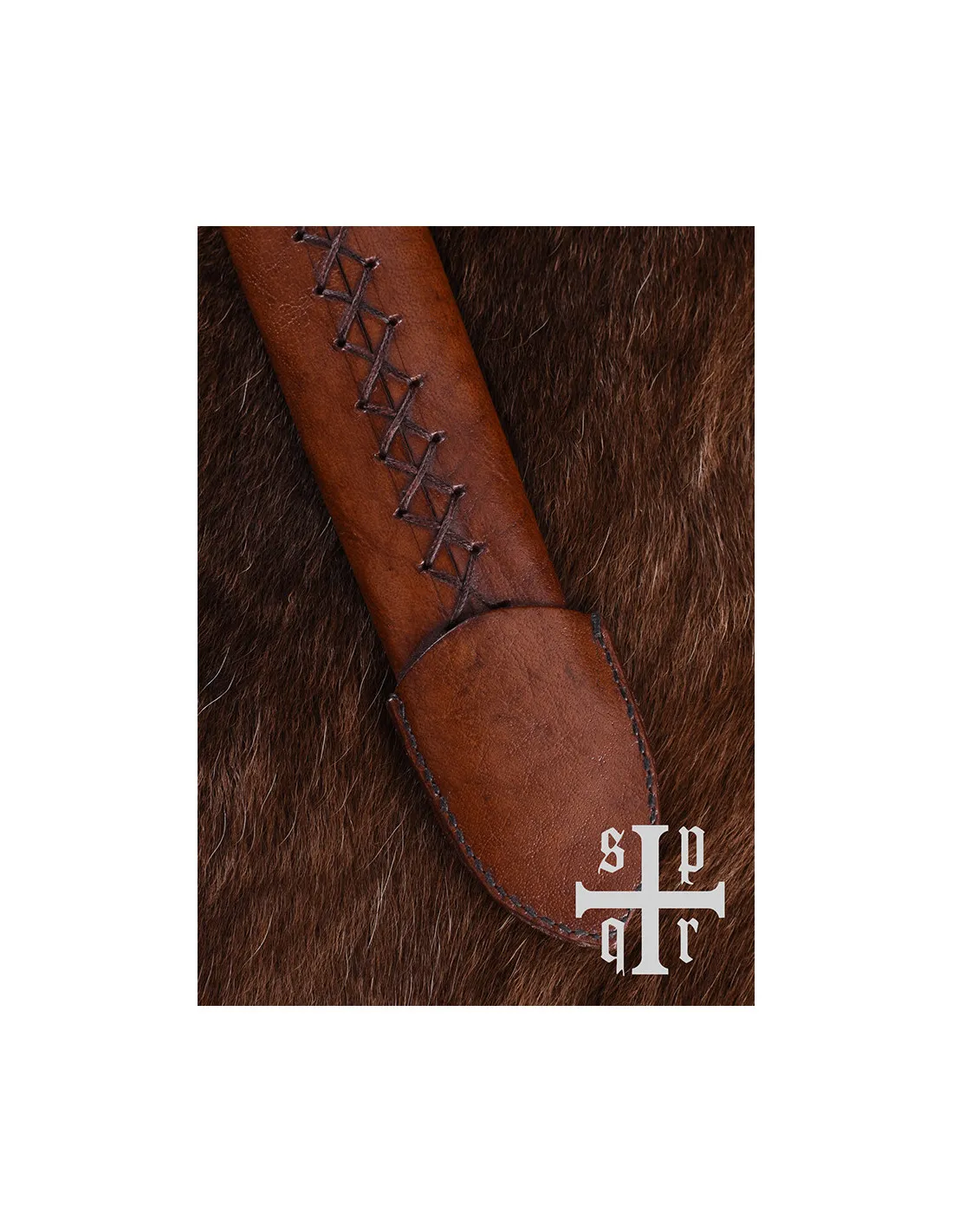 Vaina de cuero con cinturón para espada medieval o vikinga
