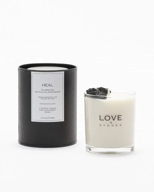Vela Love & Stones HEAL Glass Candle Transparente