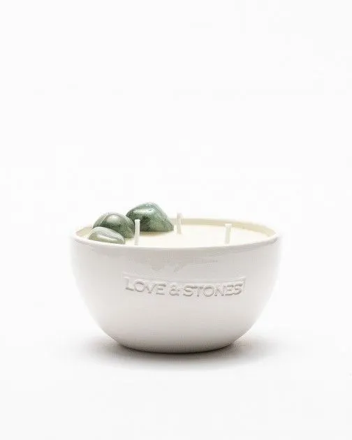 Vela Love & Stones MANIFEST Petit White Crystal Candle Blanco