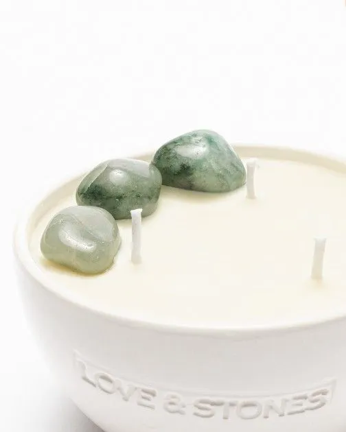 Vela Love & Stones MANIFEST Petit White Crystal Candle Blanco