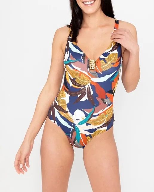 Venus Bañador escote camiseta  estampado floral