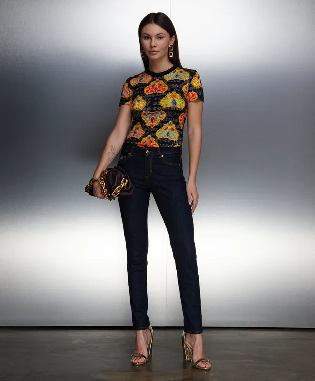 Versace Jeans Couture Blue skinny jeans with logo