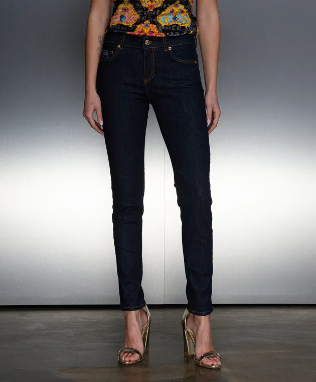 Versace Jeans Couture Blue skinny jeans with logo