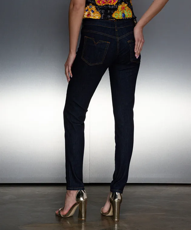 Versace Jeans Couture Blue skinny jeans with logo