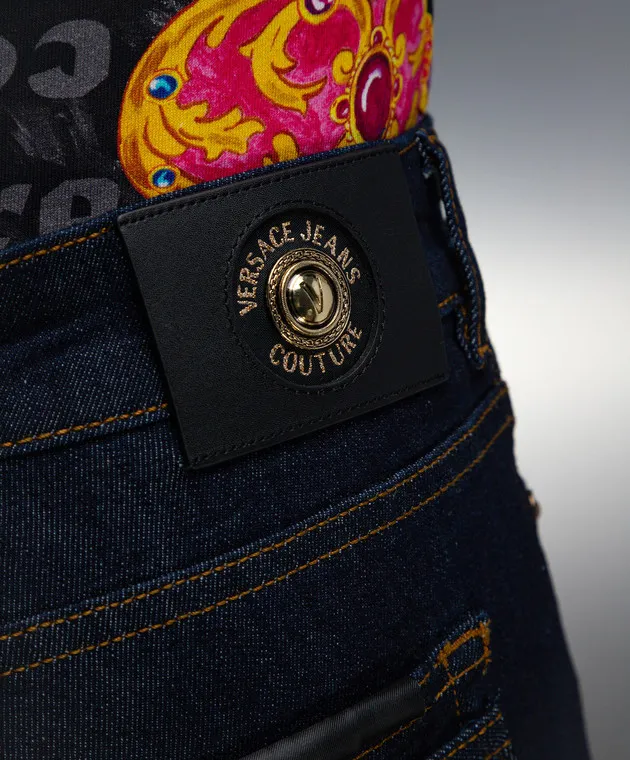 Versace Jeans Couture Blue skinny jeans with logo