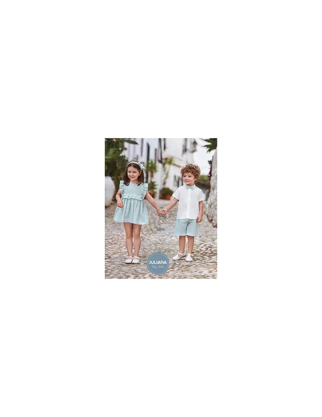 Vestido Bebé Niña Verde Agua Puntilla Juliana Familia Altea