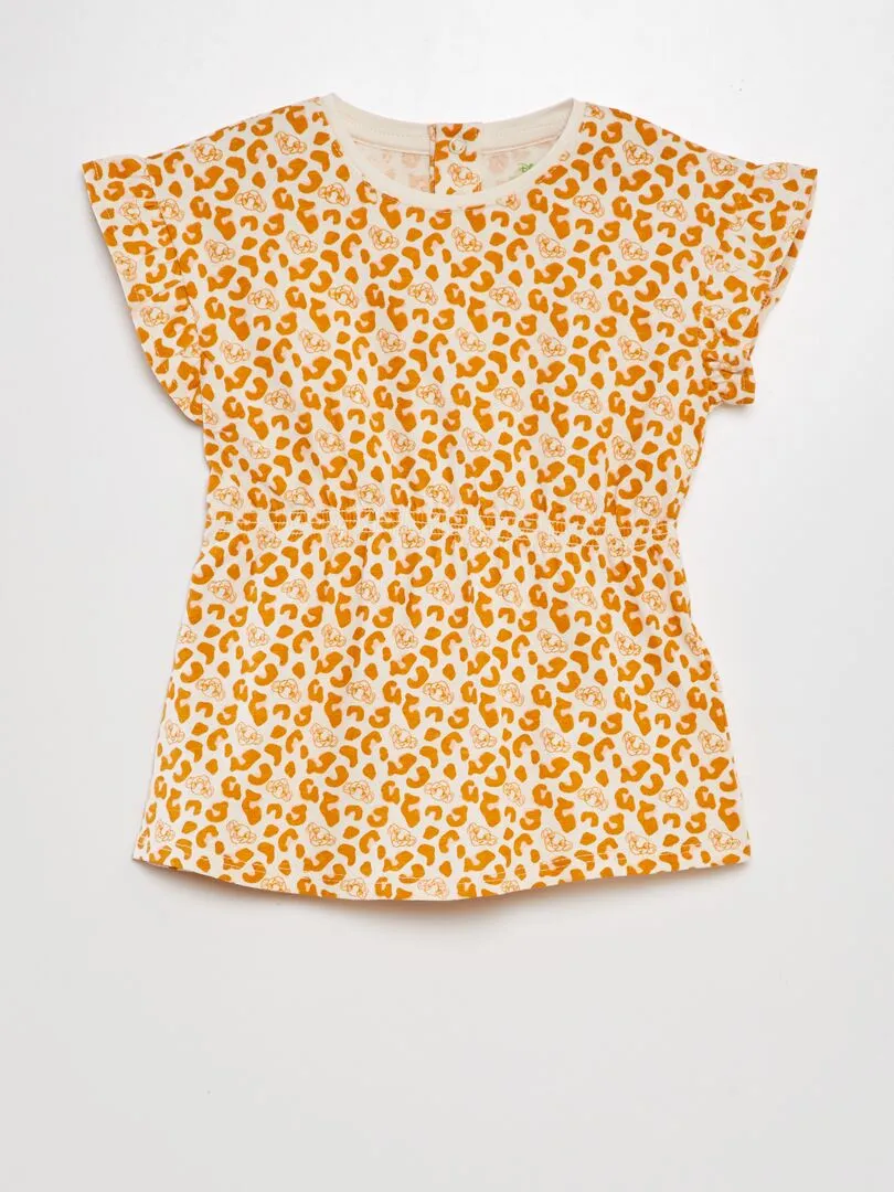VESTIDO CON VOLANTES EN LAS MANGAS 'DISNEY BABY'  BLANCO