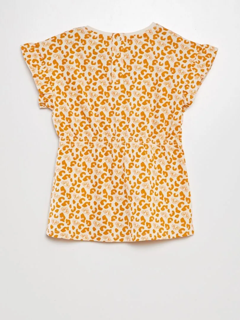 VESTIDO CON VOLANTES EN LAS MANGAS 'DISNEY BABY'  BLANCO