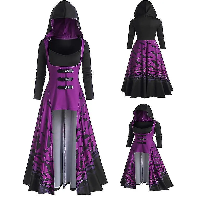 Vestido cosplay de capa de medio cuerpo con capucha para mujer