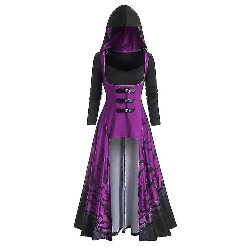 Vestido cosplay de capa de medio cuerpo con capucha para mujer