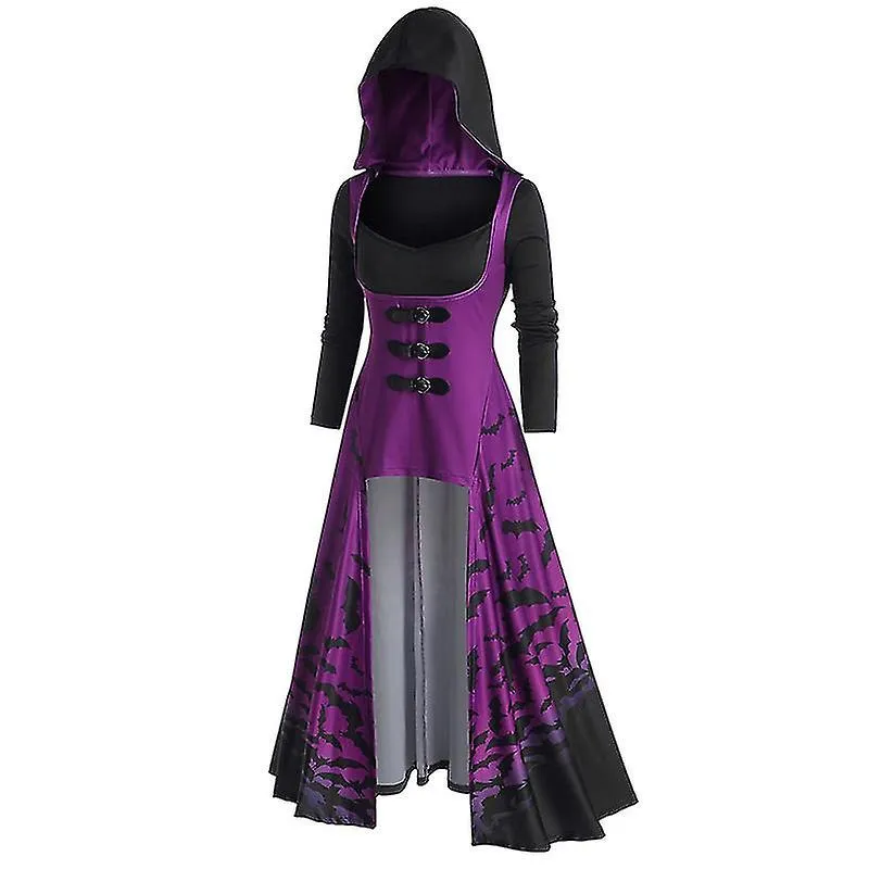 Vestido cosplay de capa de medio cuerpo con capucha para mujer