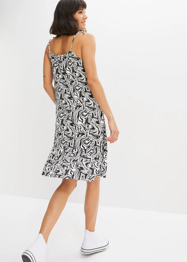 VESTIDO DE PUNTO DE VISCOSA SOSTENIBLE BLANCONEGRO ESTAMPADO