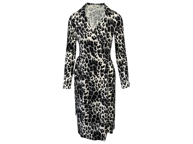 Vestido de viscosa multicolor con estampado de leopardo de Diane Von Furstenberg Impresión de pitón 