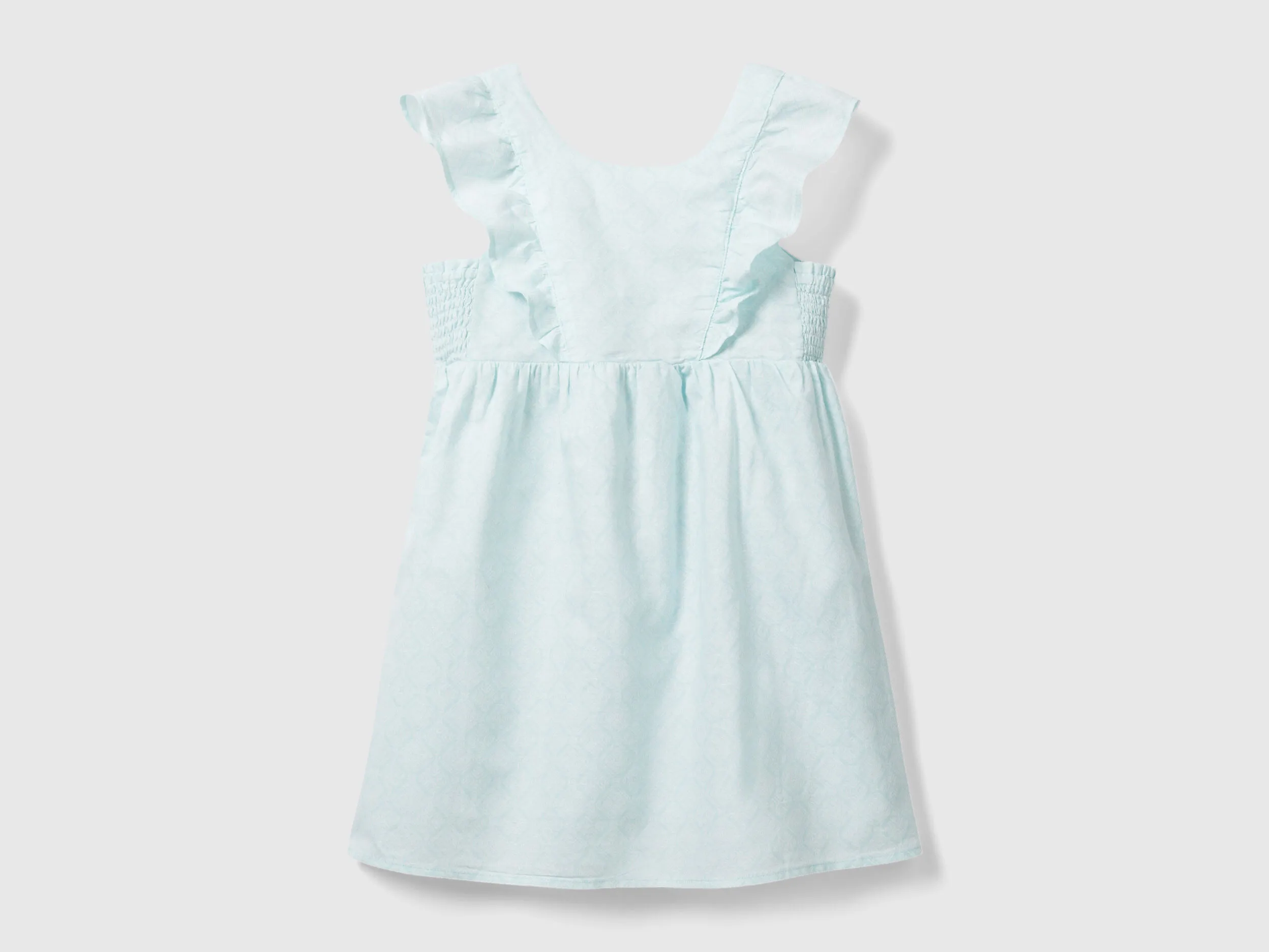 Vestido estampado de lino mixto