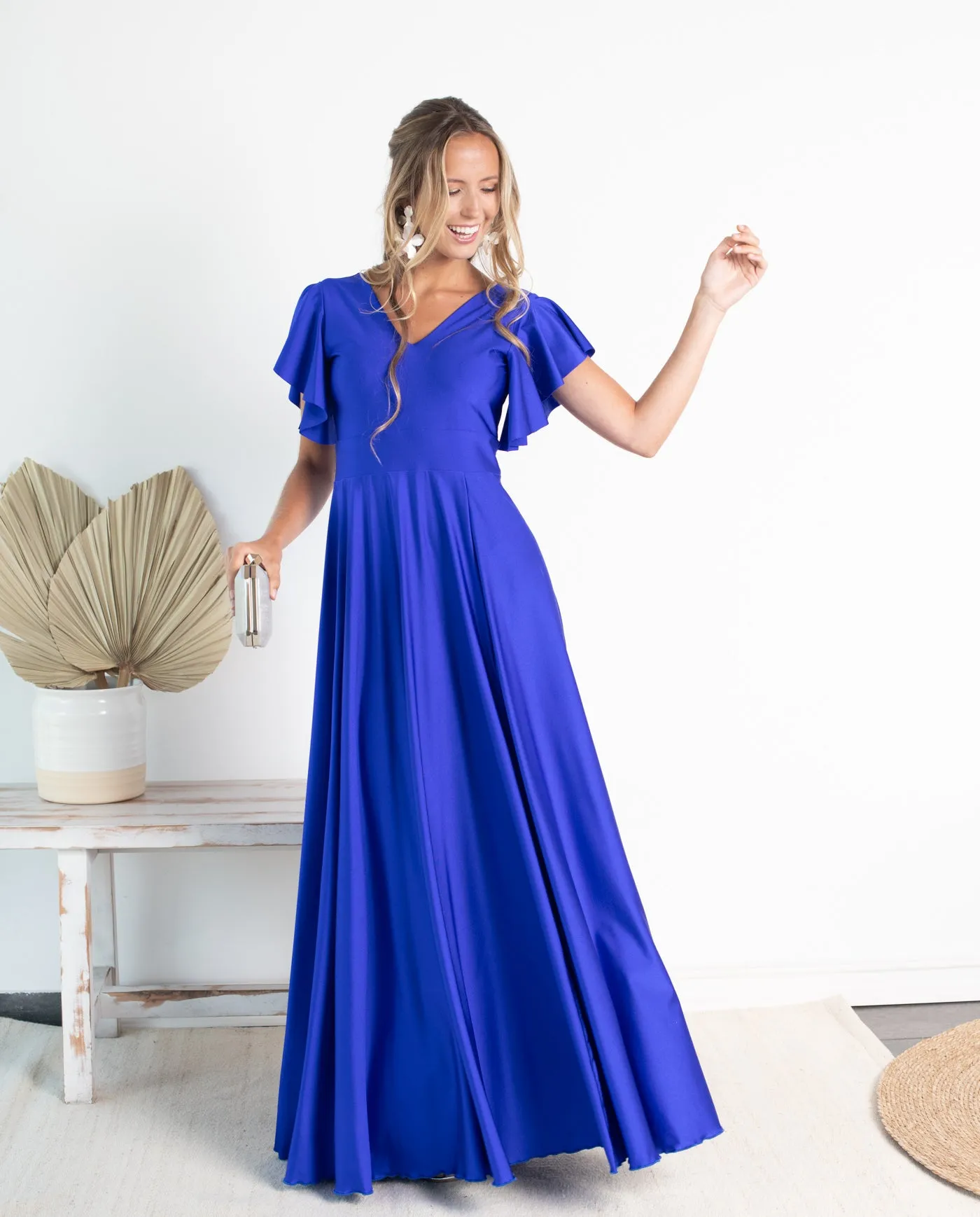 Vestido Largo de Fiesta Isa Azul Electrico