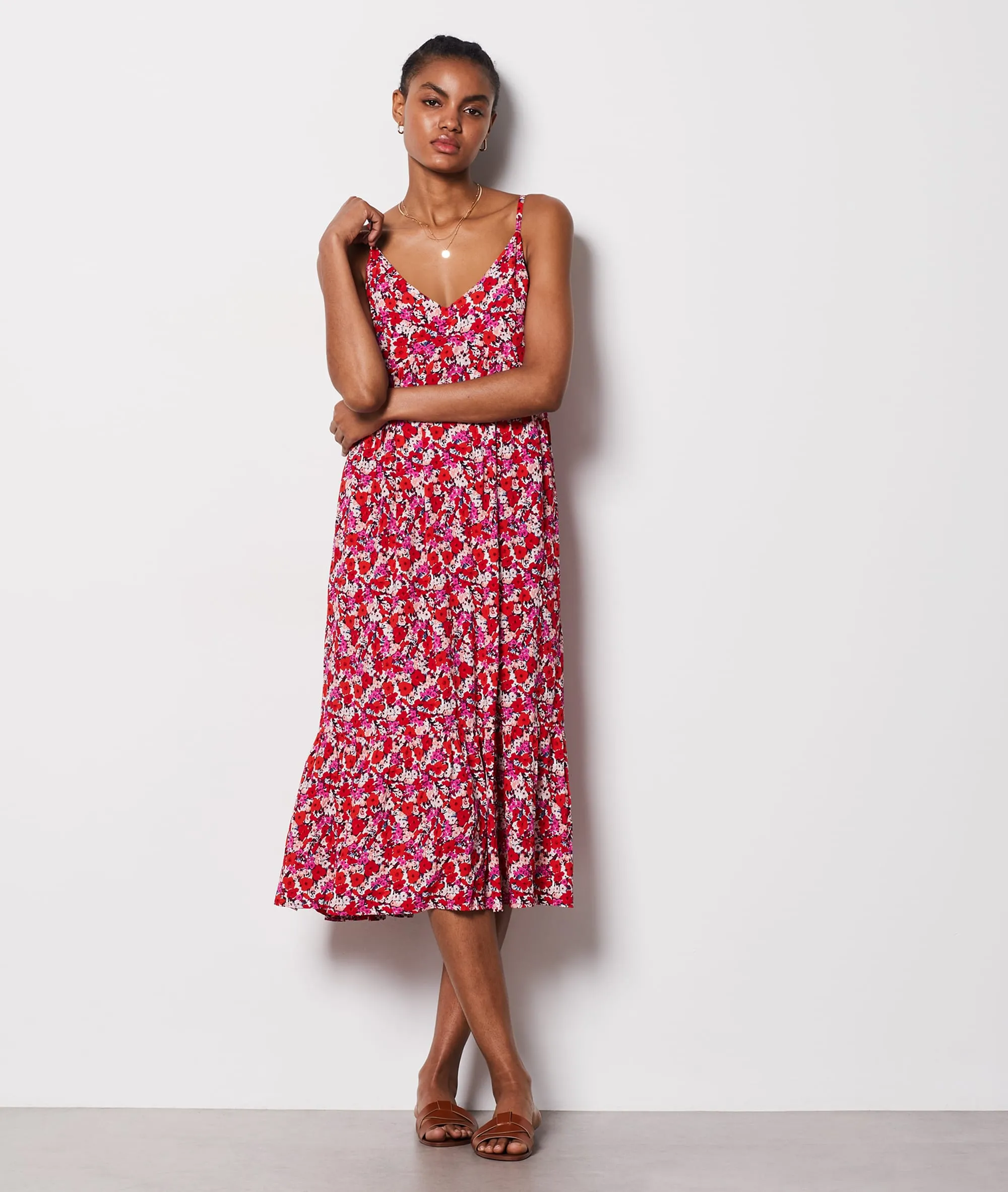 VESTIDO LARGO ESTAMPADO FLORAL BRIGITTE MULTICOLORE  ETAM