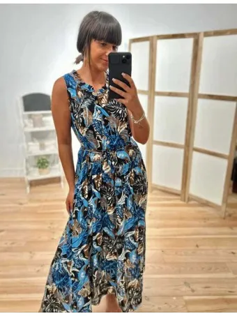 Vestido Lazada Estampado MONZANE Azul