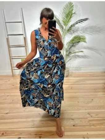 Vestido Lazada Estampado MONZANE Azul