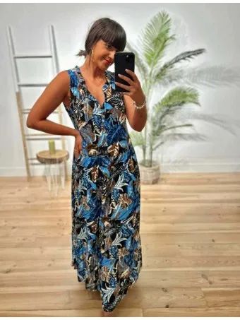 Vestido Lazada Estampado MONZANE Azul