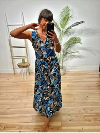 Vestido Lazada Estampado MONZANE Azul