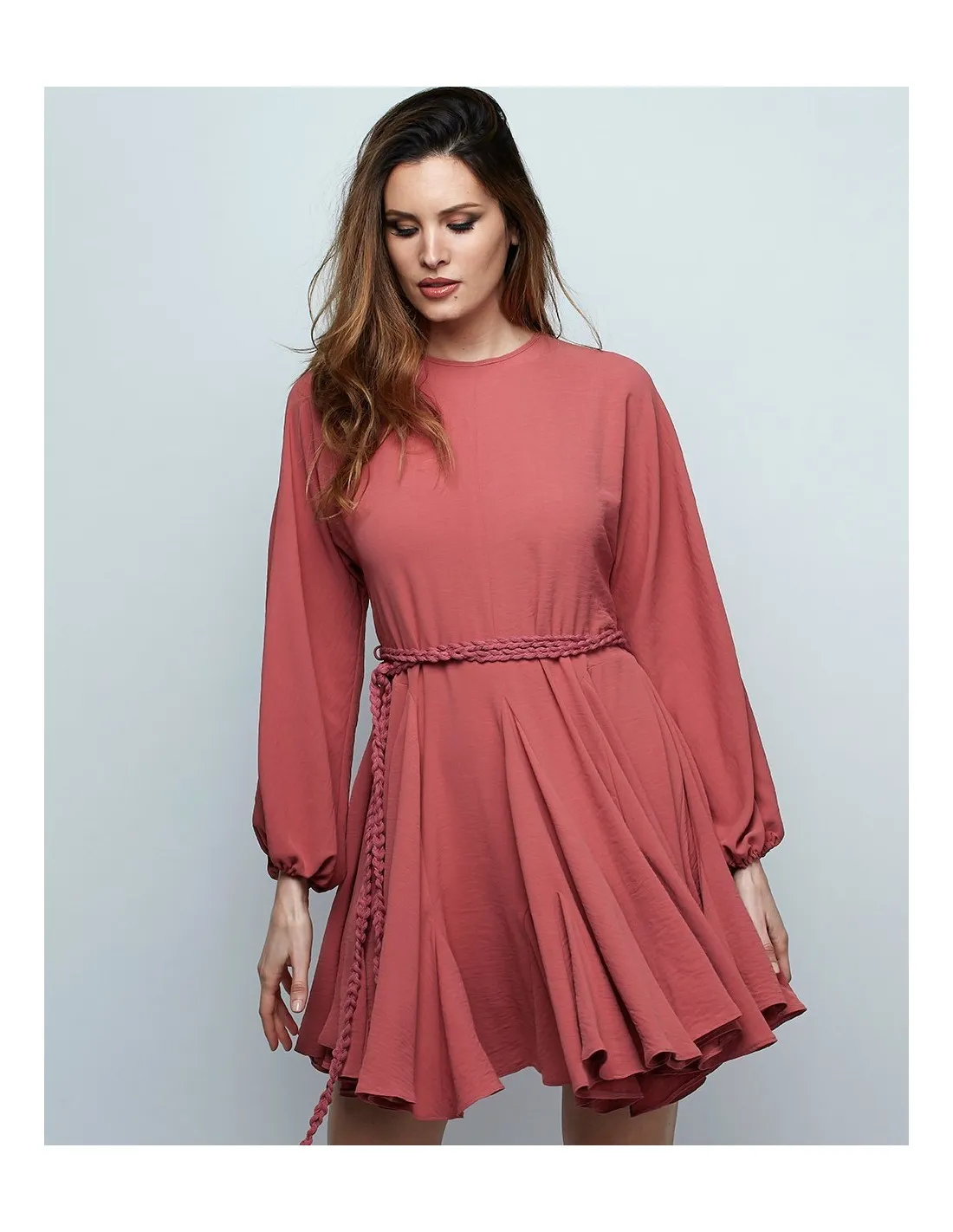 Vestido Quillas Teja