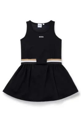 Vestido sin mangas para niñas con raya característica y logo