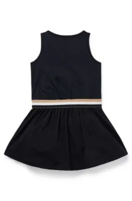 Vestido sin mangas para niñas con raya característica y logo