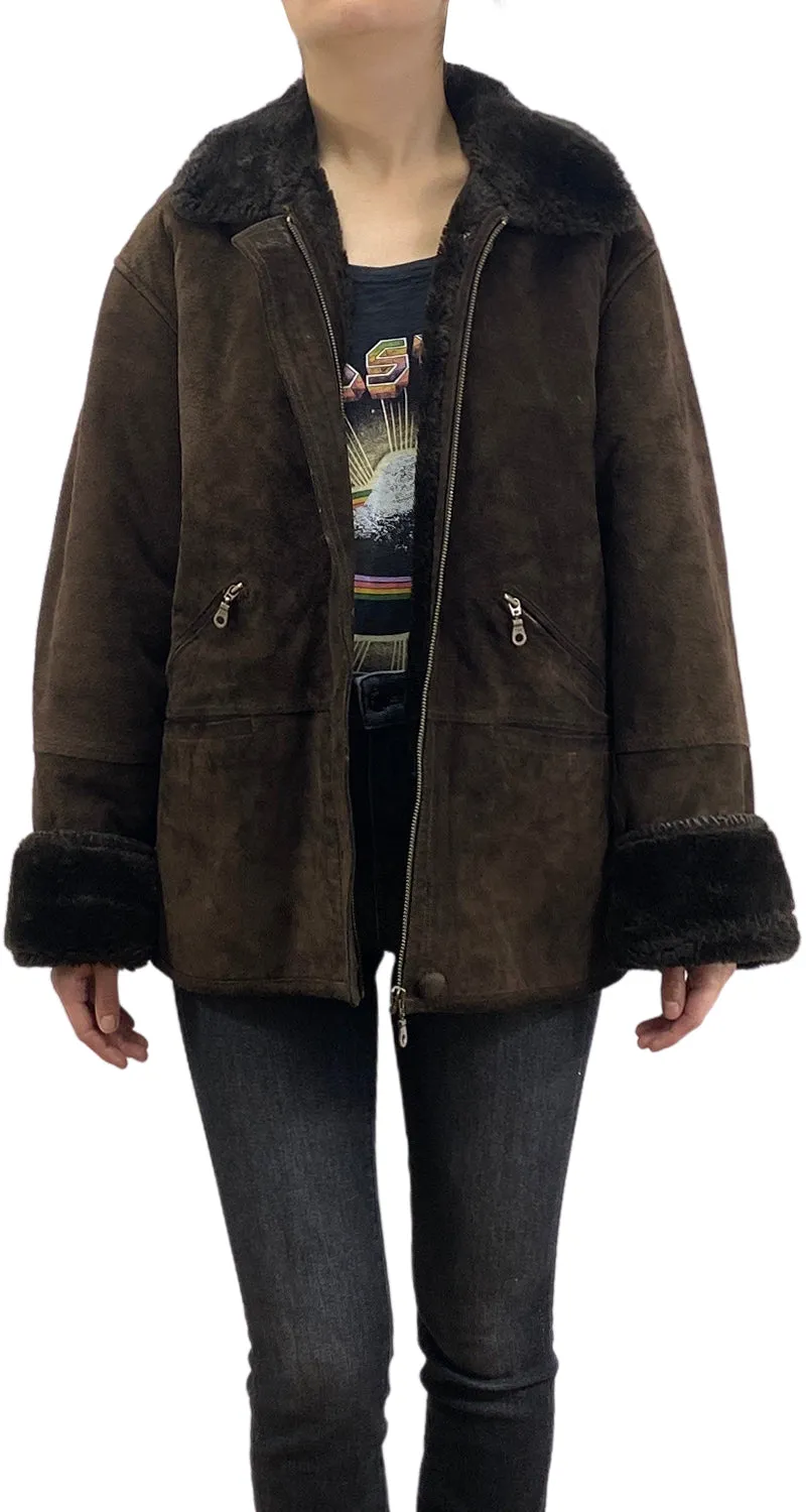 VINTAGE Chaqueta Cuero Café