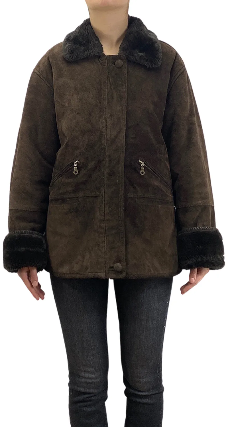 VINTAGE Chaqueta Cuero Café