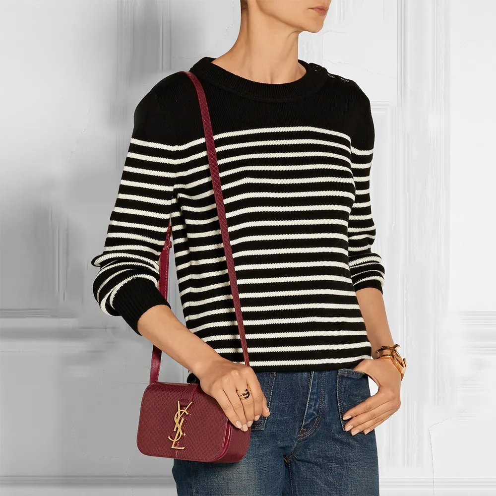YSL Monogram Universite Piton Marrón