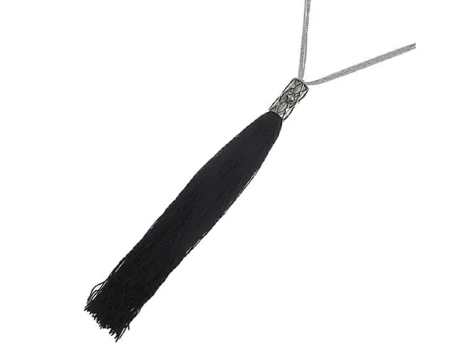 Yves Saint Laurent Collar con borlas LouLou en excelentes condiciones Plata 