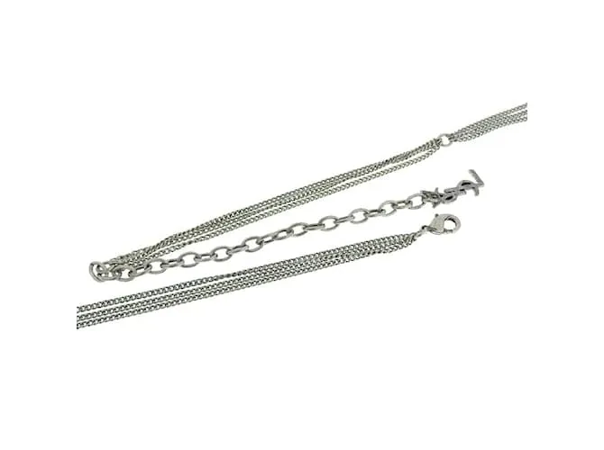 Yves Saint Laurent Collar con borlas LouLou en excelentes condiciones Plata 