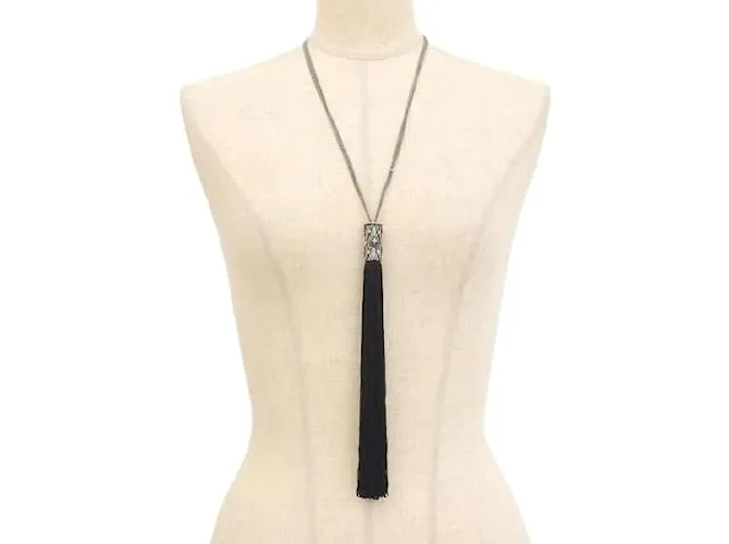 Yves Saint Laurent Collar con borlas LouLou en excelentes condiciones Plata 