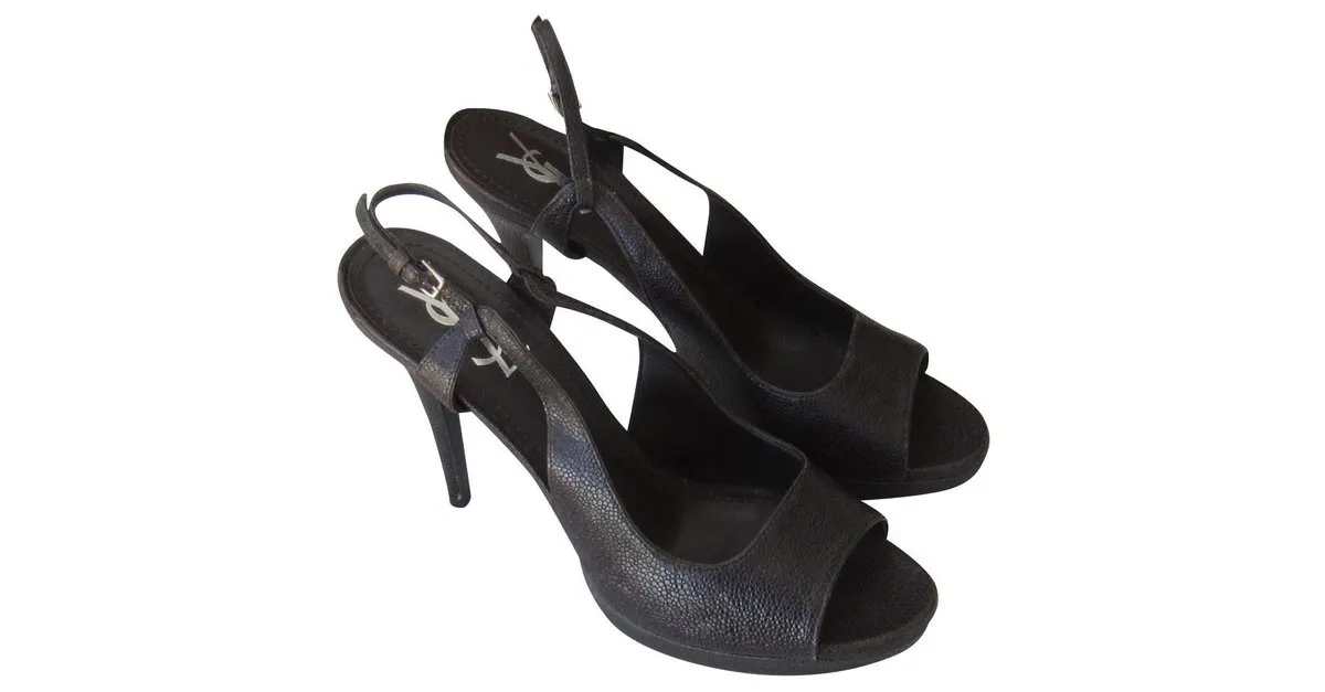 Yves Saint Laurent Sandalias Marrón oscuro 