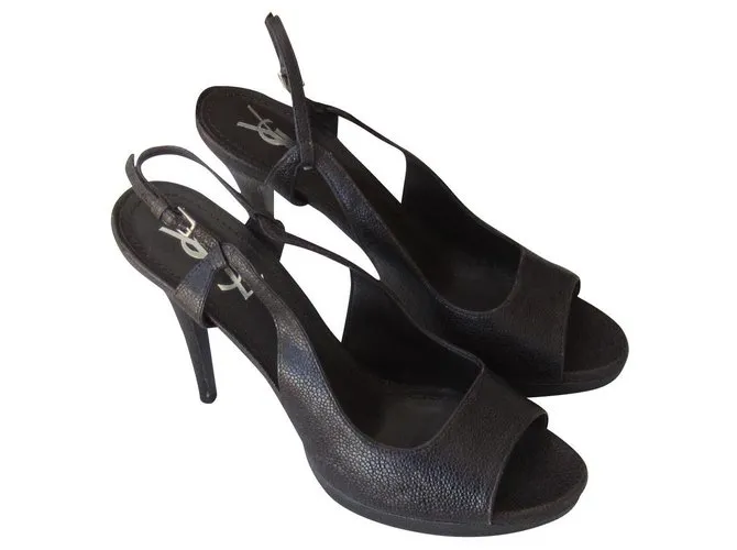 Yves Saint Laurent Sandalias Marrón oscuro 