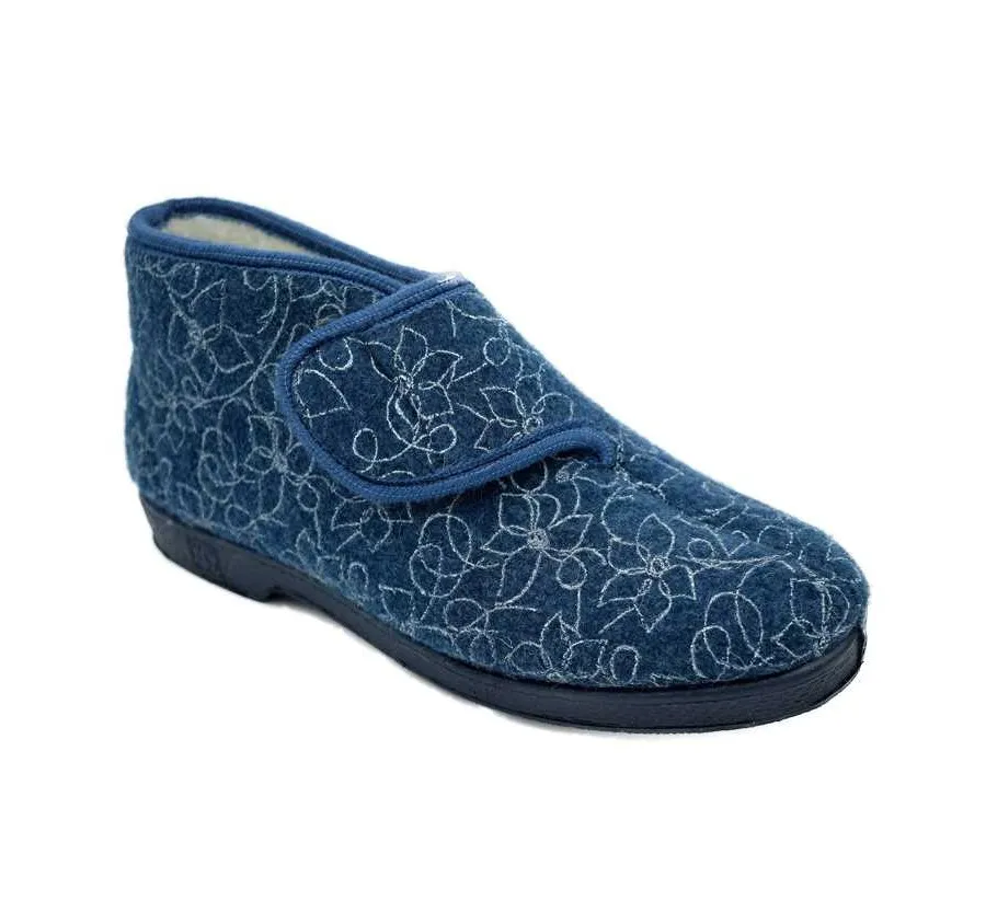 ZAPATILLA DOCTOR CUTILLAS VELCRO PANTUFLA FLORES MARINO FORRO LANA